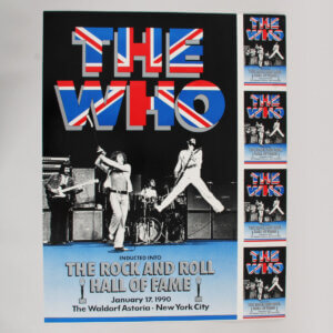 The Who Rock and Roll Hall of Fame induction Poster w/ Uncut Handbills 1990 NYC
