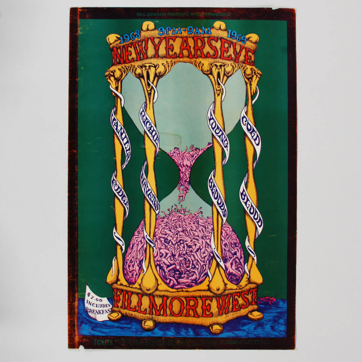 Vanilla Fudge Richie Havens The Youngbloods Original BG-153 Concert Poster 1968 14×21