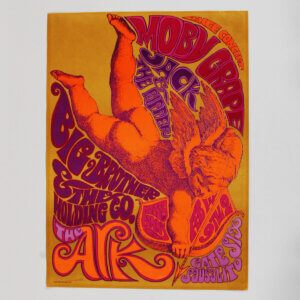 BIG BROTHER and THE HOLDING CO. Janis Joplin 1967 THE ARK / SAUSALITO / MOBY GRAPE Concert Poster