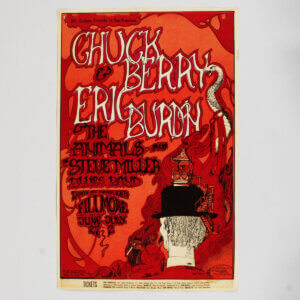 1967 Chuck Berry Animals Steve Miller Original Fillmore Bill Graham BG70 Concert Poster