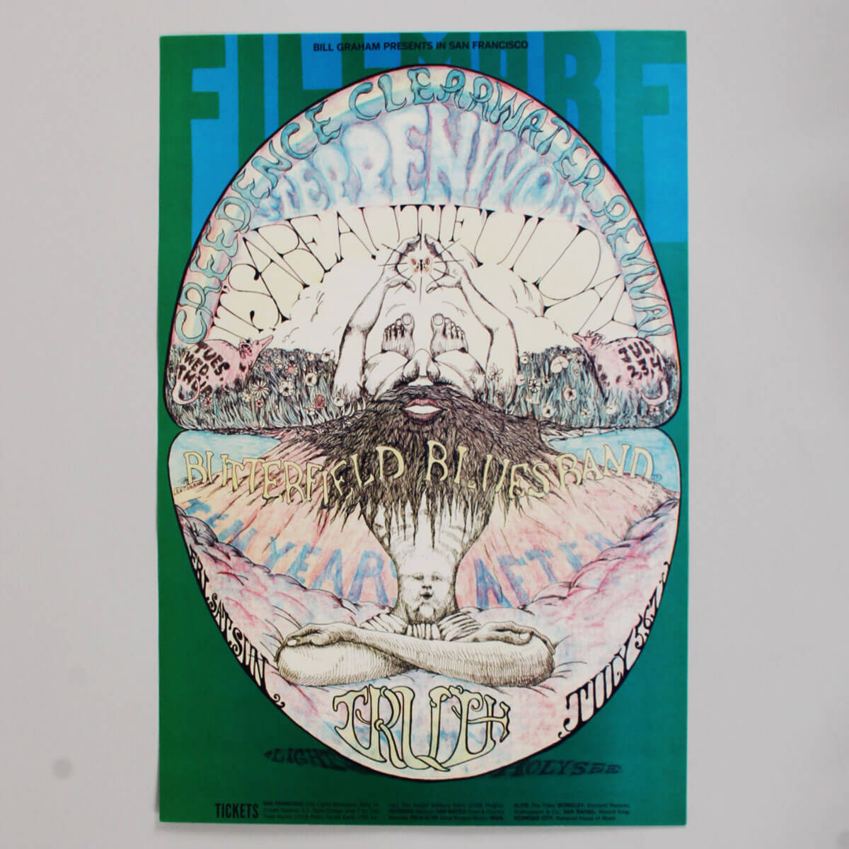 Creedence Clearwater Revival, Steppenwolf It’s A Beautiful Day Poster BG 127 1st Printing 1968