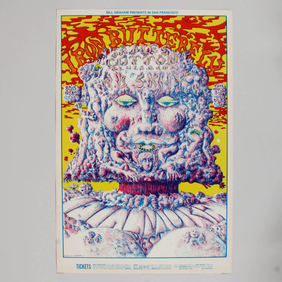 Iron Butterfly BG 157 Fillmore Concert Poster Lee Conklin Bill Graham 1969