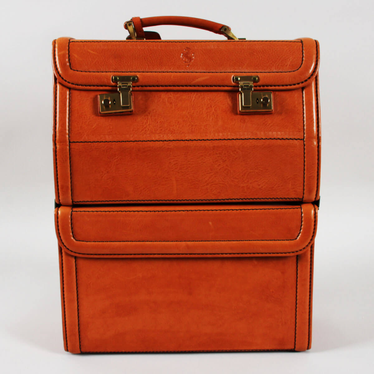 1990's Schedoni for Ferrari 348 355 Tan Italian Leather Console Luggage