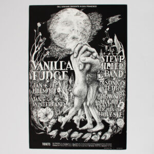 VANILLA FUDGE STEVE MILLER 1968 Winterland Bill Graham Concert Poster BG-101 2nd printing