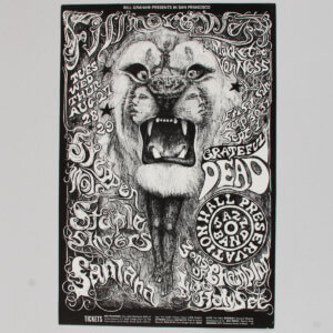 1968 Lee Conklin Grateful Dead Santana Bill Graham Fillmore Poster BG 134- 2nd Printing