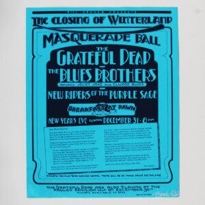 Grateful Dead Blues Brothers Randy Tuten Signed 1978 Poster Winterland Ex/Mt