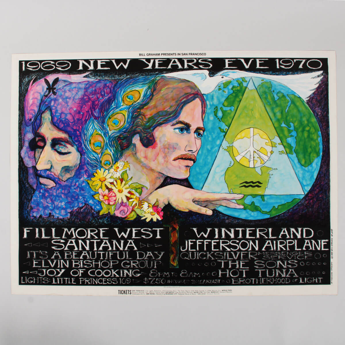 1969 Santana Bill Graham Fillmore / Winterland Concert Poster BG209, Bonnie Maclean