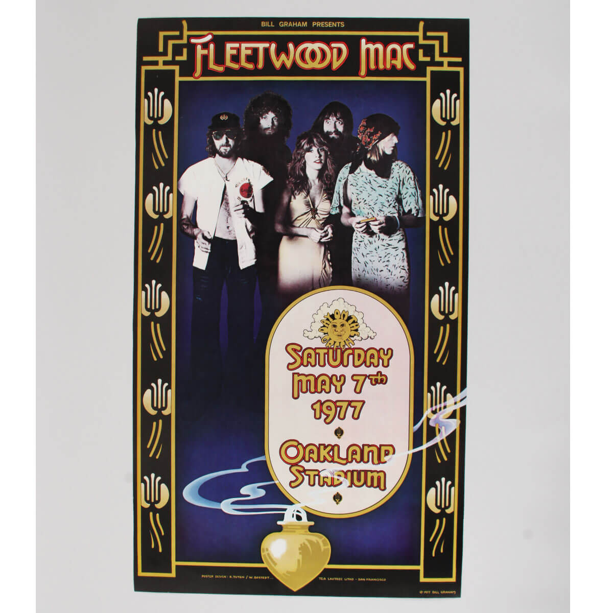 Fleetwood Mac Poster 1977 Tuten Original 1st Print Stevie Nicks Vintage Bill Graham