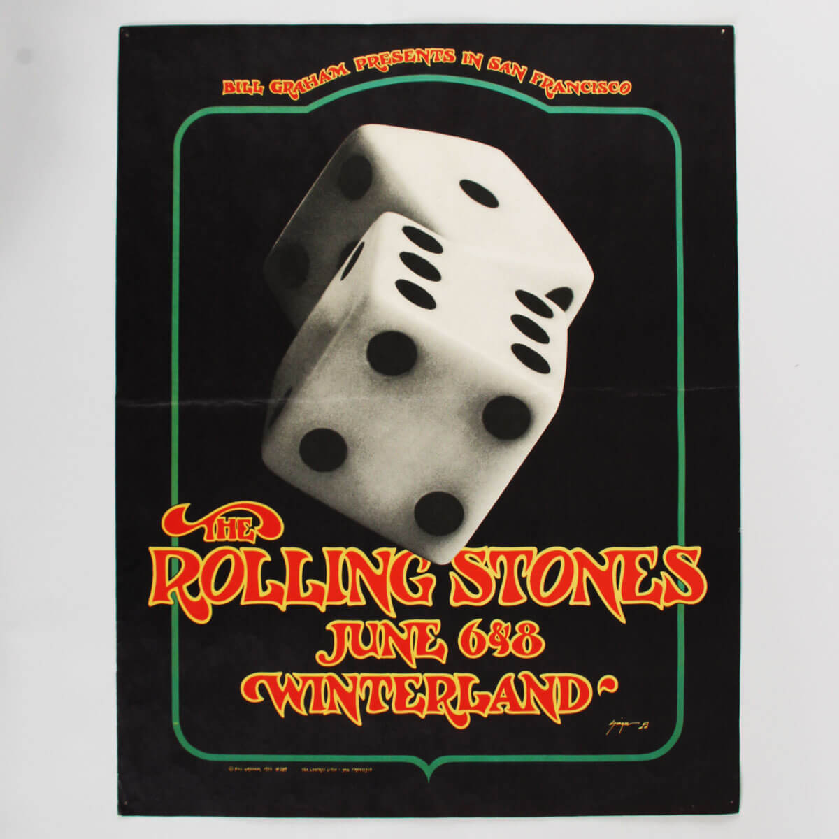 Rolling Stones Winterland 1972 Original BG289 Bill Graham Concert Poster 1st Print.