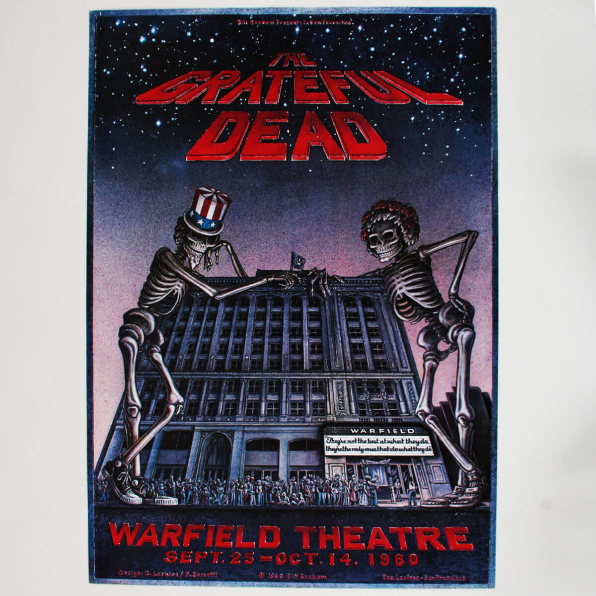 1980 Grateful Dead Original Concert Poster  Warfield Theatre Bill Graham