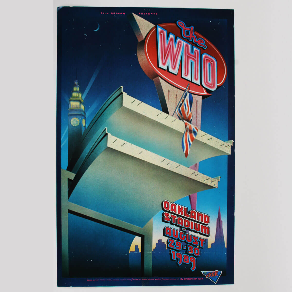 The Who 1989 The Kids Are Alright Tour Oakland Stadium 1st Print Poster