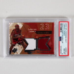 2004 SPx Winning Mat. LeBron James Graded Card #WM-LJ Shoot Shirt/Warm-Up - PSA 8