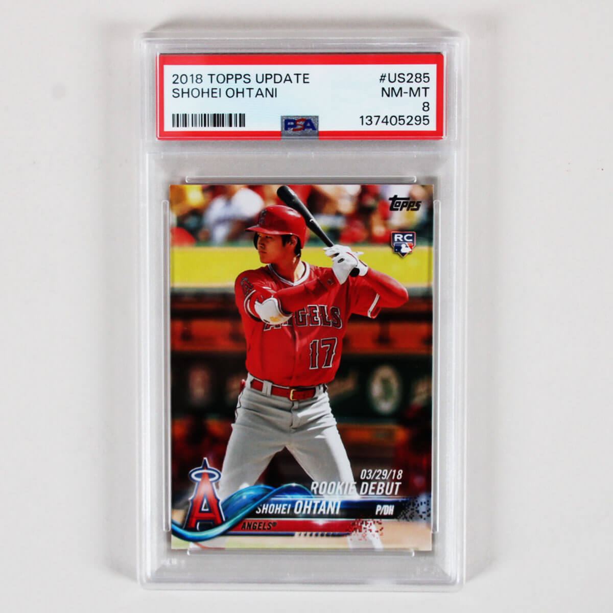 2018 Topps Update Shohei Ohtani Graded RC Card #US285 - PSA 8