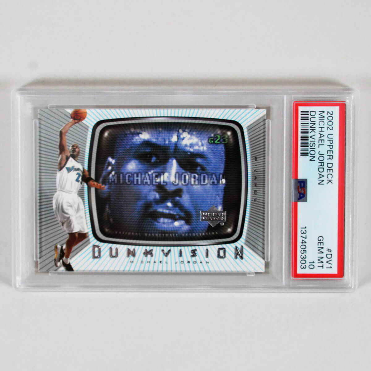 2002 Upper Deck Michael Jordan Graded Card #DV1 Dunk Vision - PSA 10