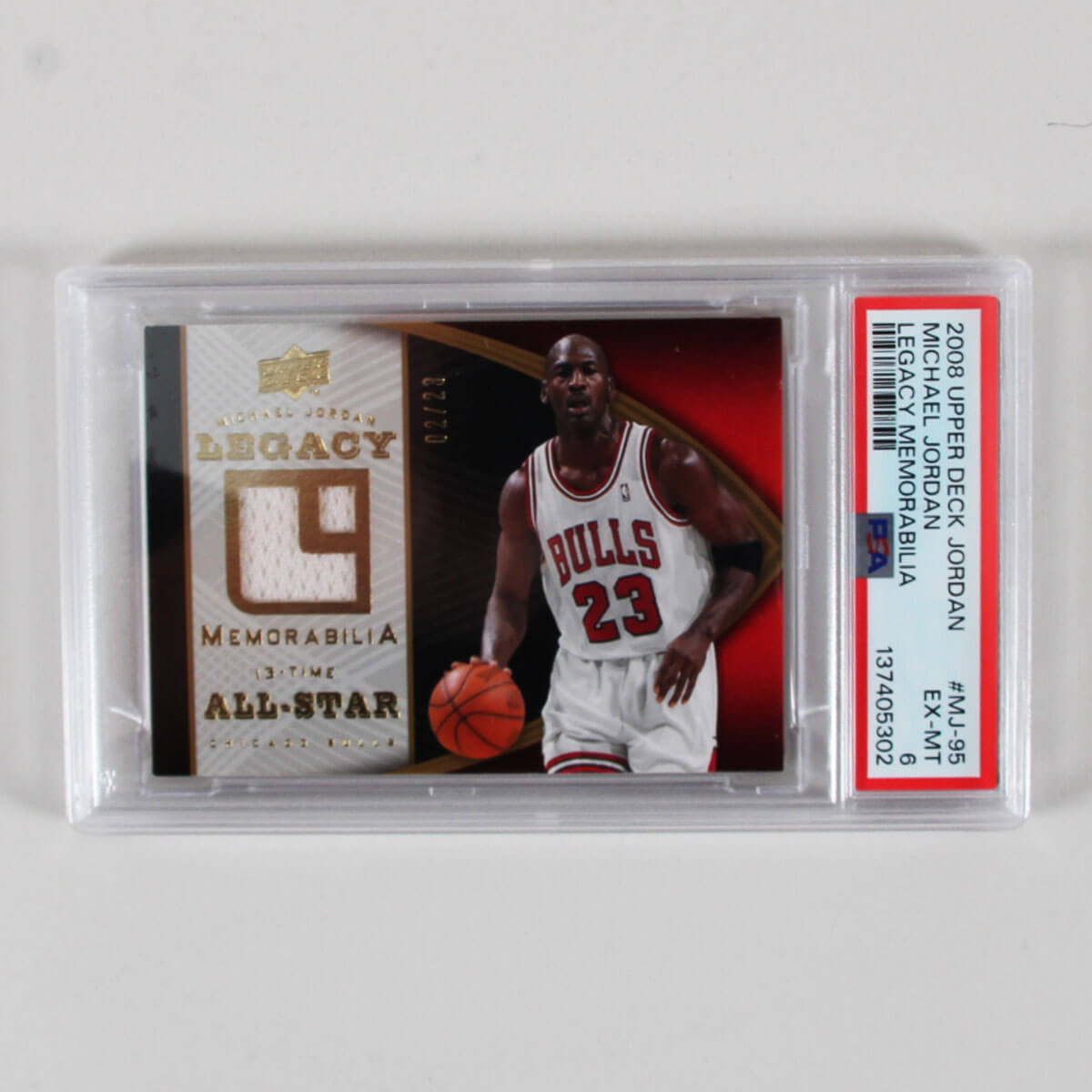 2008 Upper Deck Michael Jordan Graded Card #MJ-95 Legacy Memorabilia LE 2/23 - PSA 6