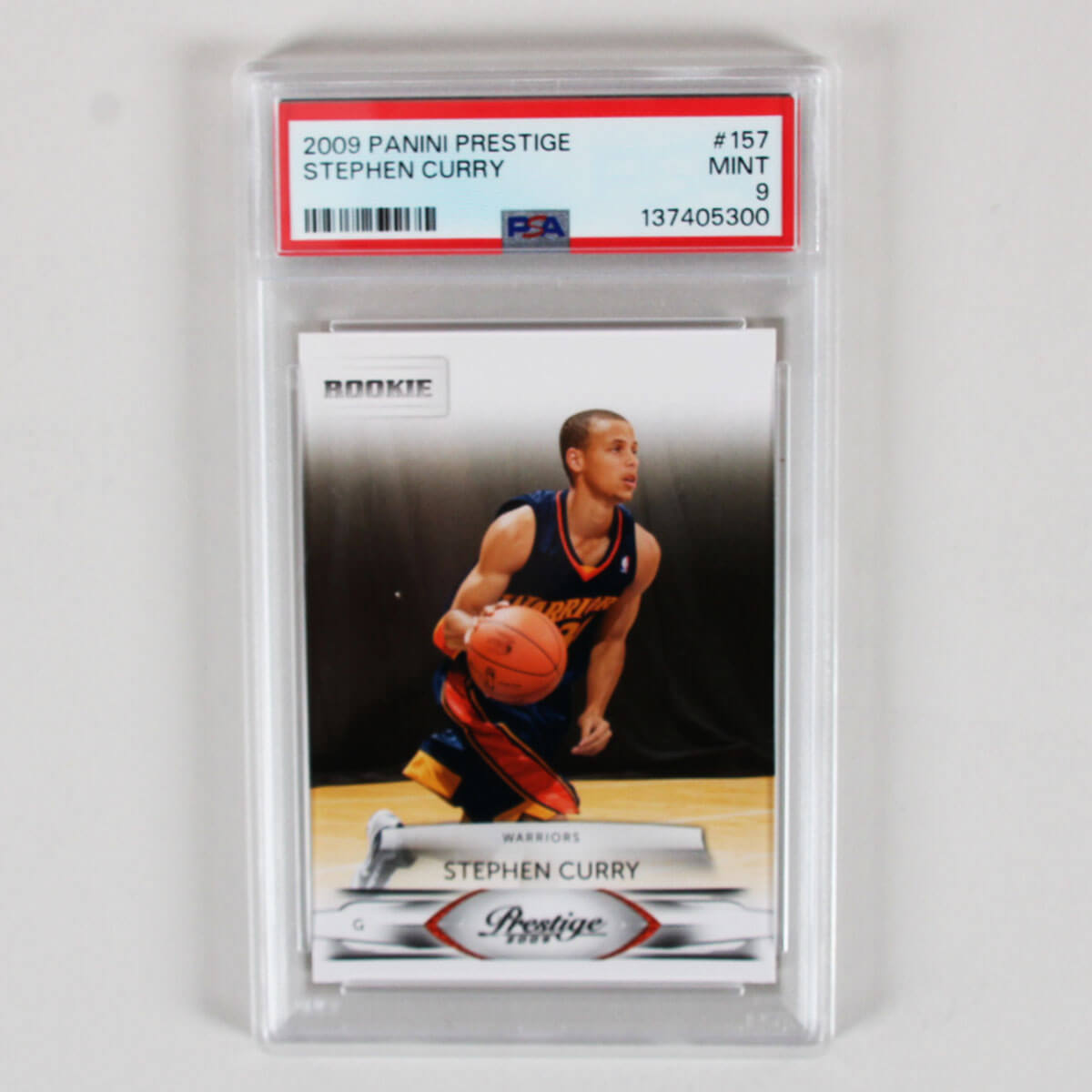 2009 Panini Prestige Stephen Curry Graded Rookie Card #157 - PSA 9