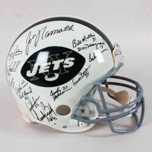 1969 New York Jets Super Bowl III Championship Signed Helmet Authentic Full Size 25 Sigs. Incl. Joe Namath - COA JSA