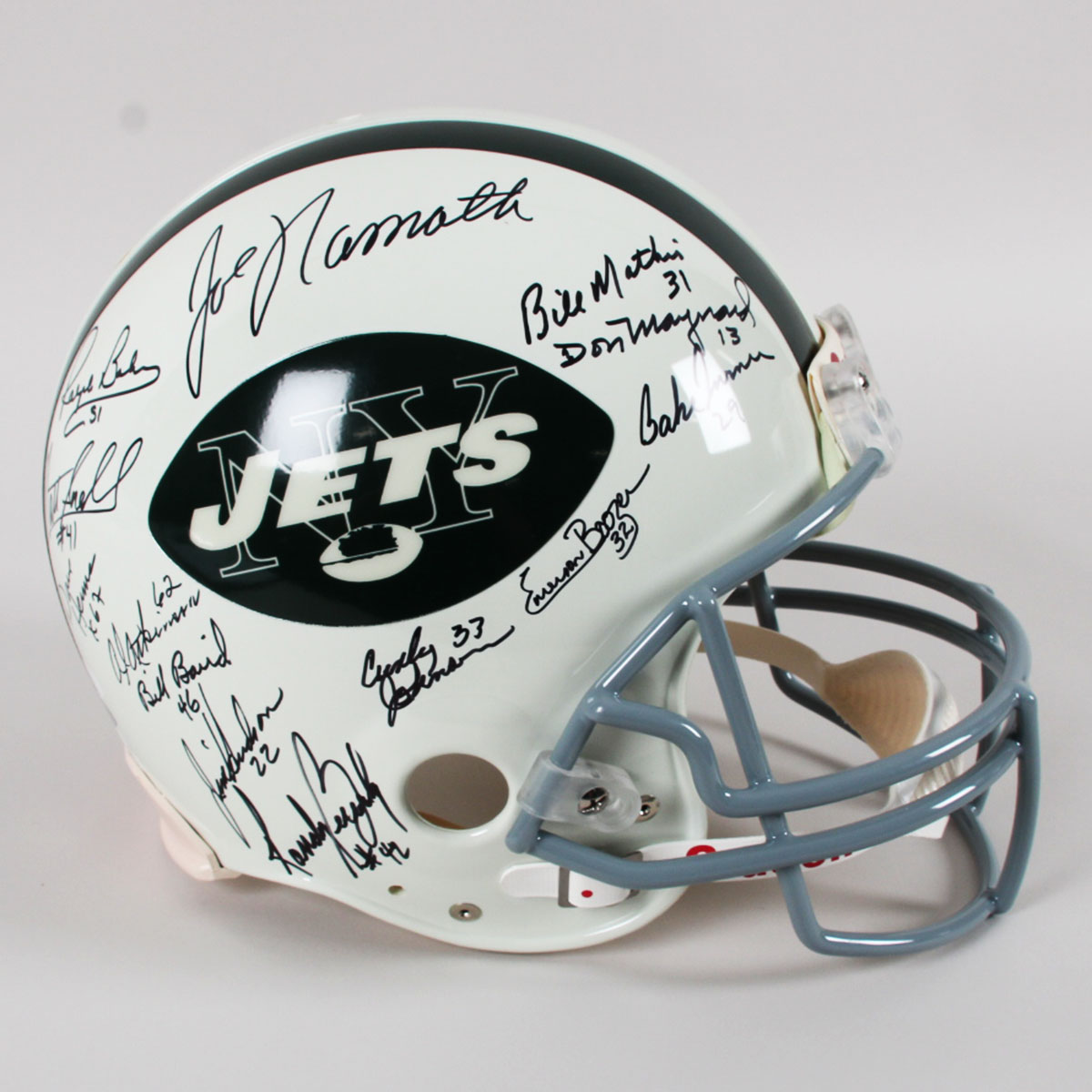 1969 New York Jets Super Bowl III Championship Signed Helmet Authentic Full Size 25 Sigs. Incl. Joe Namath - COA JSA