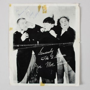 Larry Fine Signed Photo 8x10 The Three Stooges - COA JSA