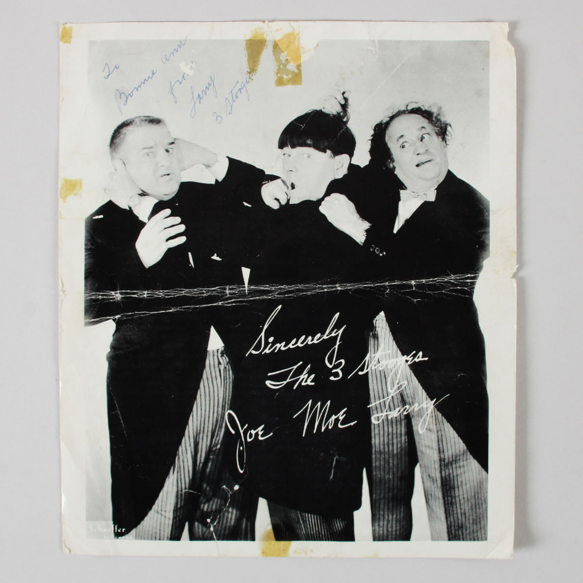 Larry Fine Signed Photo 8x10 The Three Stooges - COA JSA
