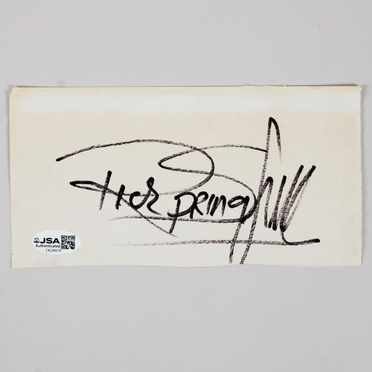 Rick Springfield Signed Cut - COA JSA