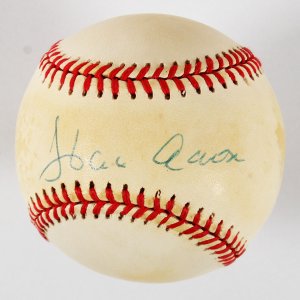 Hank Aaron Signed Baseball Braves - COA JSA