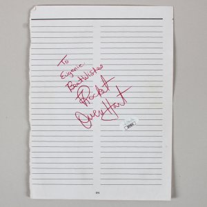 Owen Hart Signed Sheet of Paper Cut Inscribed "Rocket" WWE - COA JSA