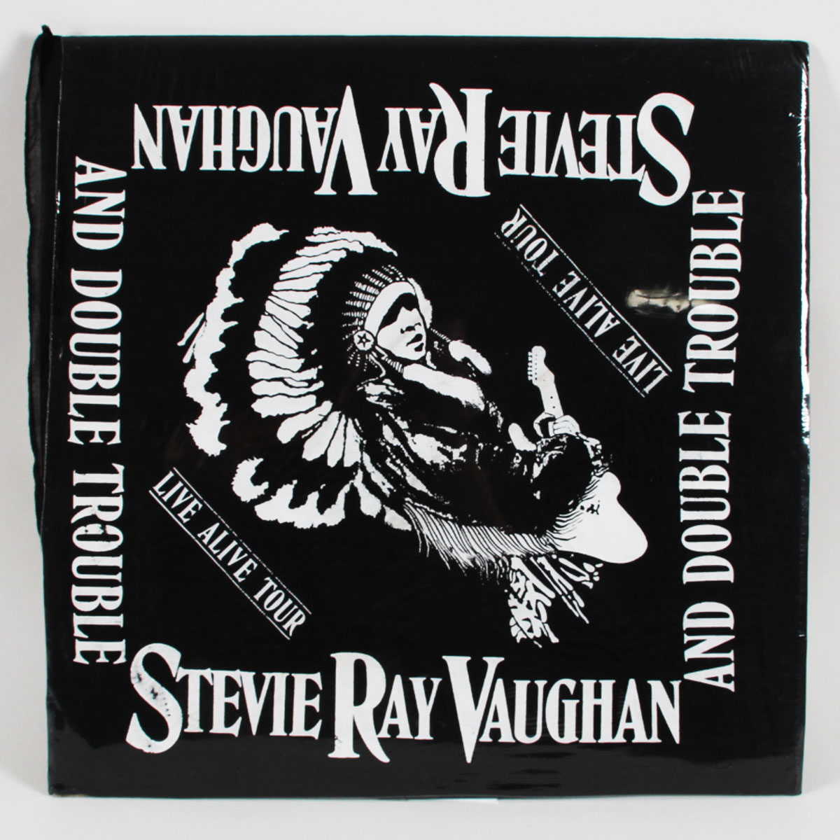 Stevie Ray Vaughan Rare Vintage 1980s Black Bandana Live Alive Tour 20"x20"
