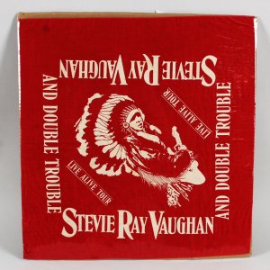 Stevie Ray Vaughan Rare Vintage 1980s Red Bandana Live Alive Tour 21"x20"