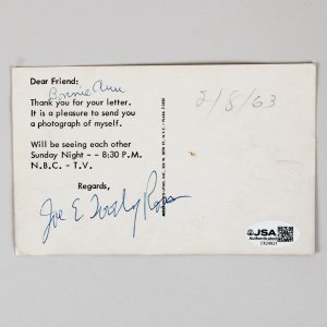 Joe E. Ross Signed Postcard Car 54, Where Are You? - COA JSA