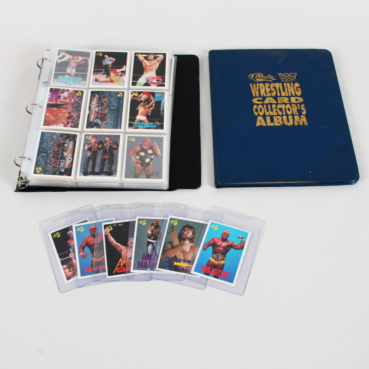 1990 Classic Wrestling WWF Near Set of 145 + 5 Promo Cards & Album, Hulk Hogan, VG-Ex/Mt