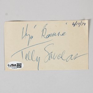 Telly Savalas Signed Cut - COA JSA