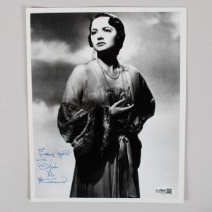 Olivia de Havilland Signed 8x10 B&W Photo COA JSA