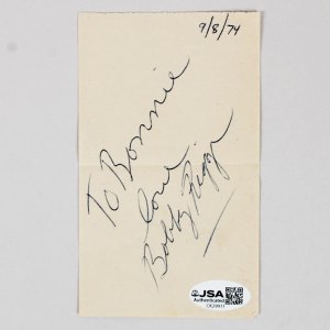 Bobby Riggs Signed Cut - COA JSA
