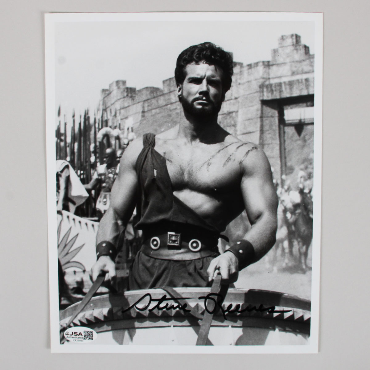 Steve Reeves Signed 8x10 B&W Photo COA JSA #CK29985