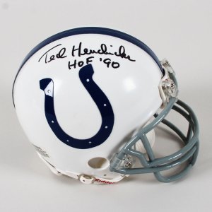 Ted Hendricks Signed Mini Helmet Indianapolis Colts inscribed "HOF 90" COA JSA