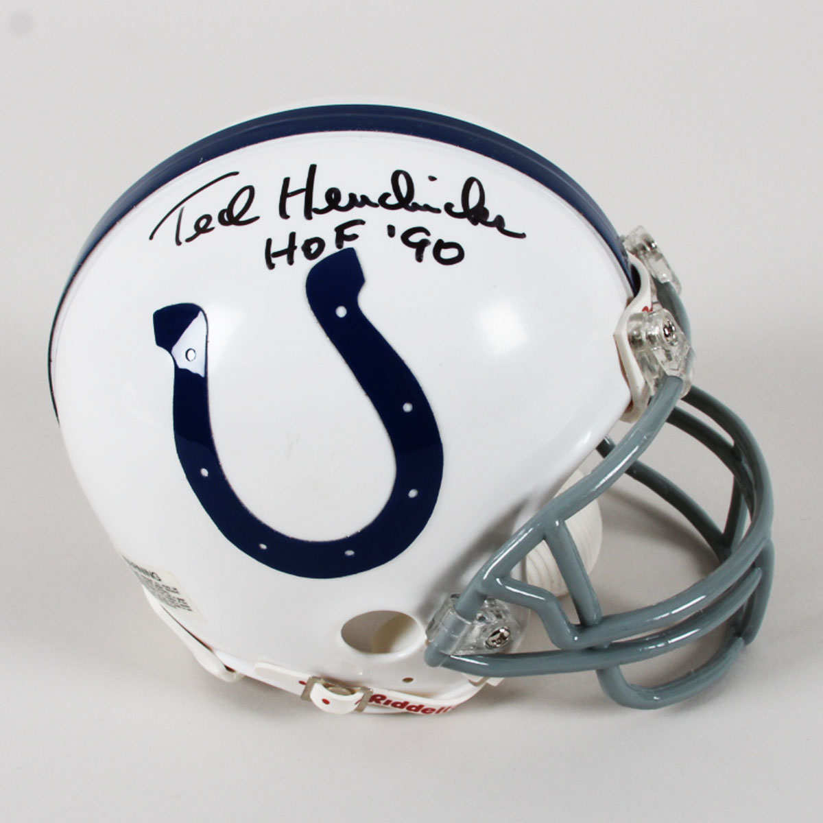 Ted Hendricks Signed Mini Helmet Indianapolis Colts inscribed "HOF 90" COA JSA