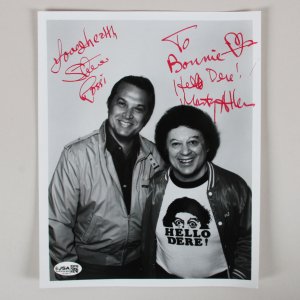 Marty Allen & Steve Rossi SIGNED 8X10 B&W Photo COA JSA