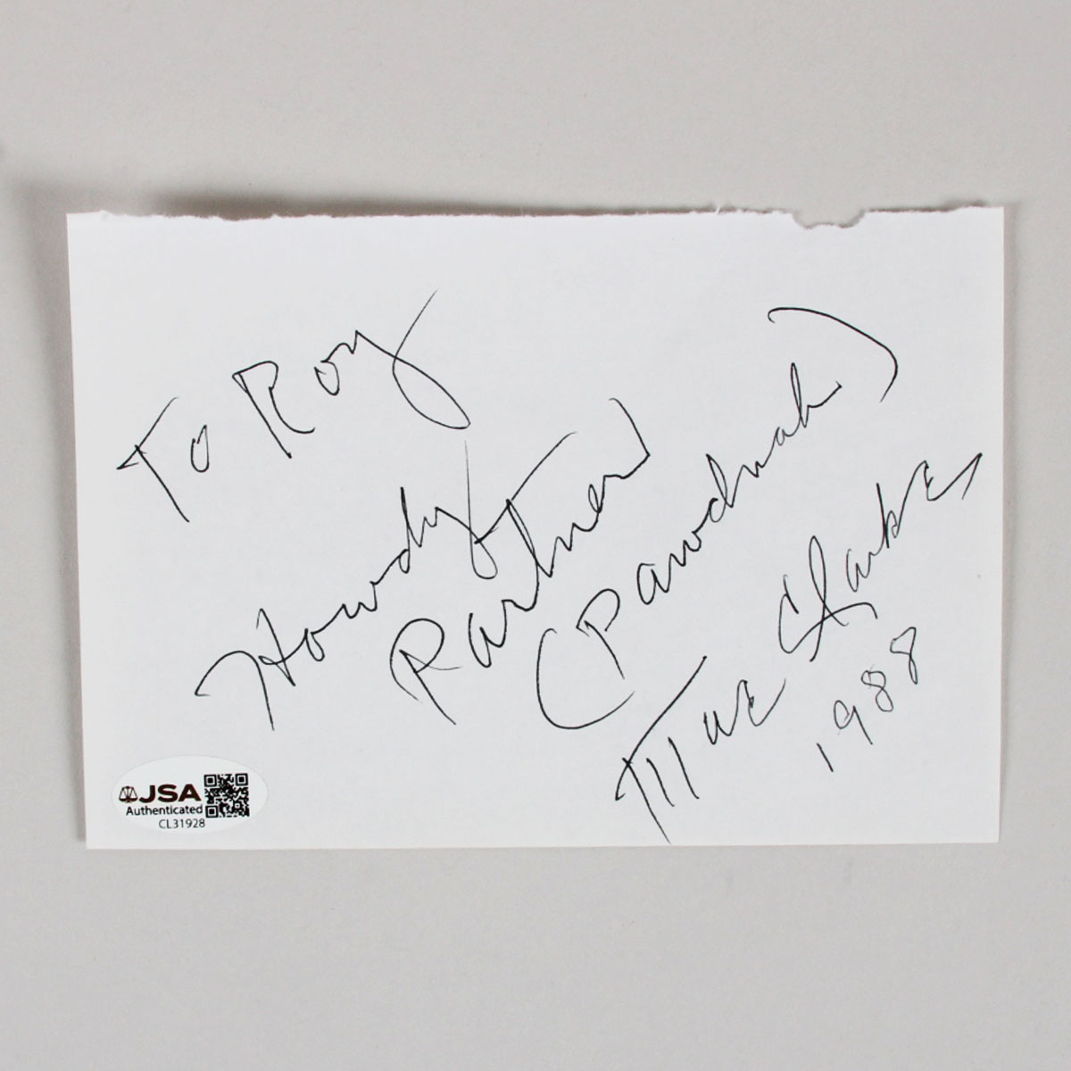 Mae Clarke signed 4x6 Paper Sheet COA JSA