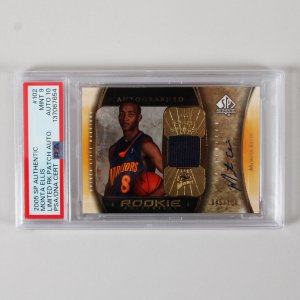 2005 SP Authentic Monta Ellis Limited Patch Auto Graded Rookie Card #102 RC 45/100 PSA 9 10