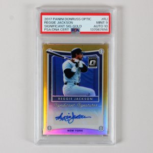 2017 Panini Donruss Optic Reggie Jackson Significant Signatures Gold Auto Graded Card #RJ 1/5 PSA 9 10