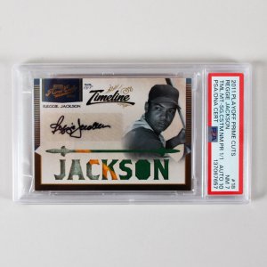 2011 Playoff Prime Cuts Reggie Jackson Timeline Auto Graded Card #18 1/1 PSA 7 10