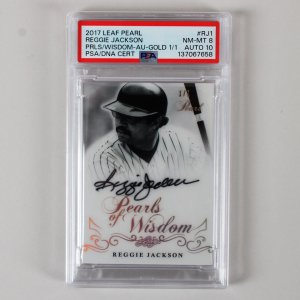 2017 Leaf Pearl Reggie Jackson Pearls of Wisdom Auto Graded Card #RJ1 1/1 PSA 8 10