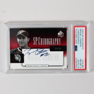 2004 SP Authentic Miguel Cabrera Chirography Auto Graded Card #CA-MC 63/75 PSA 8 10