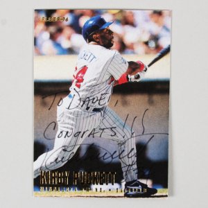 Kirby Puckett Signed Card 1996 Fleer #172 - COA JSA