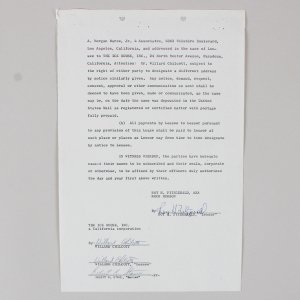 Rock Hudson Signed Contract Full Name Roy H. Fitzgerald - COA JSA