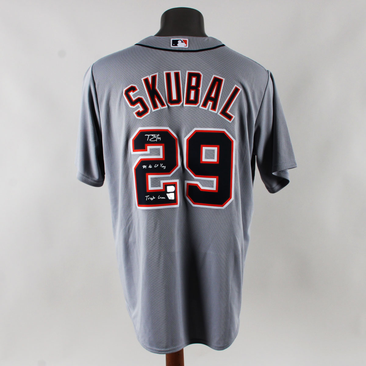 Tarik Skubal Signed Jersey Detroit Tigers Inscribed '24 AL CY Young Triple Crown MLB Authentic Fanatics Under Wraps