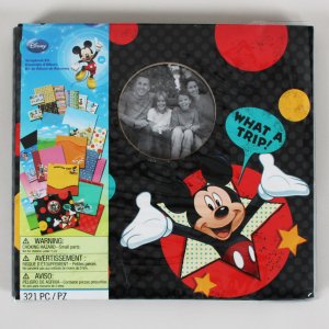 Disney Mickey Mouse Scrapbook Kit 12" x12" 321 Pieces Paper w/ Stickers NEW.