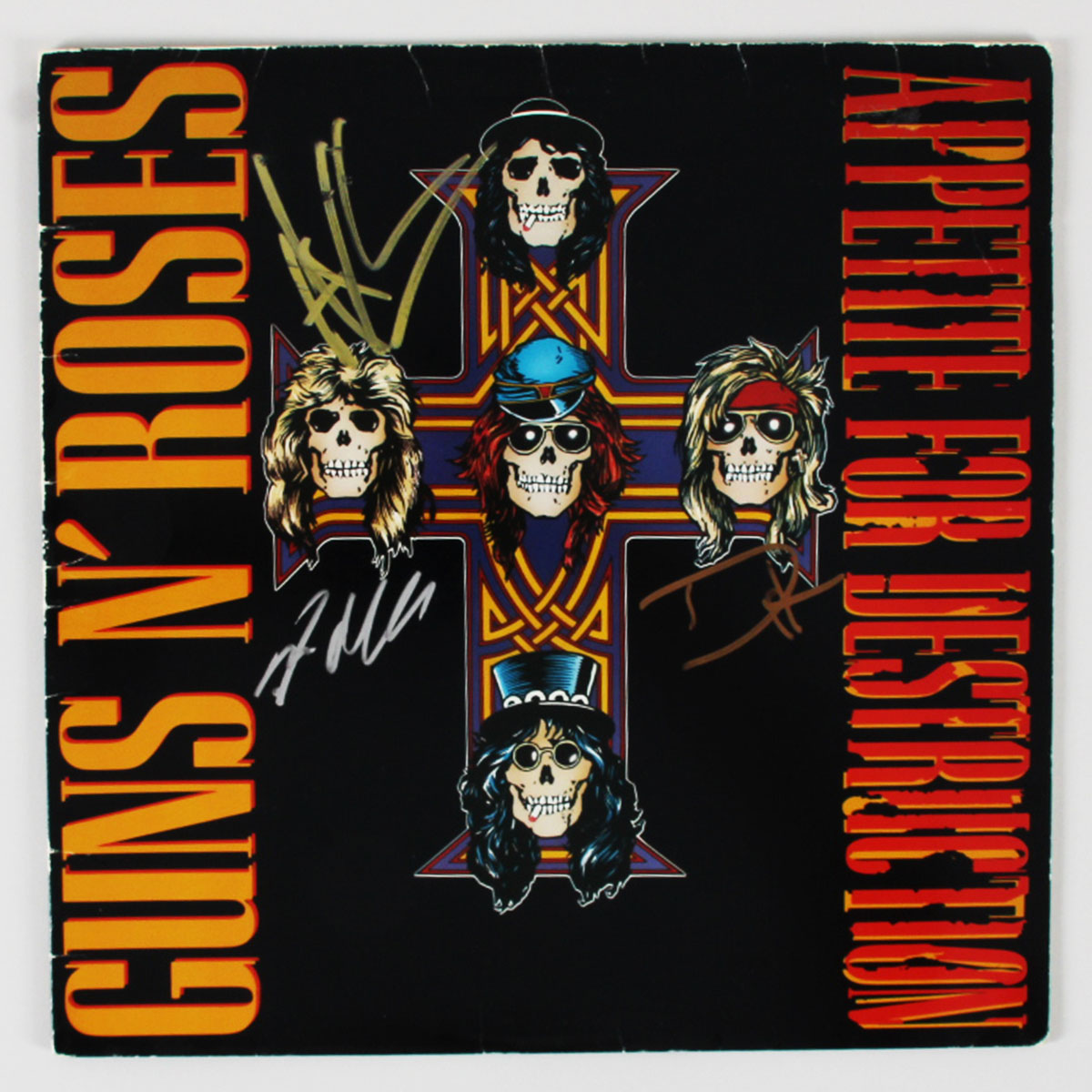 Guns N' Roses Band Signed Record Album Appetite for Destruction - COA JSA