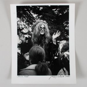 Janis Joplin With Fans Backstage at Winterland SF, 1968 8x10 signed by Jim Marshall